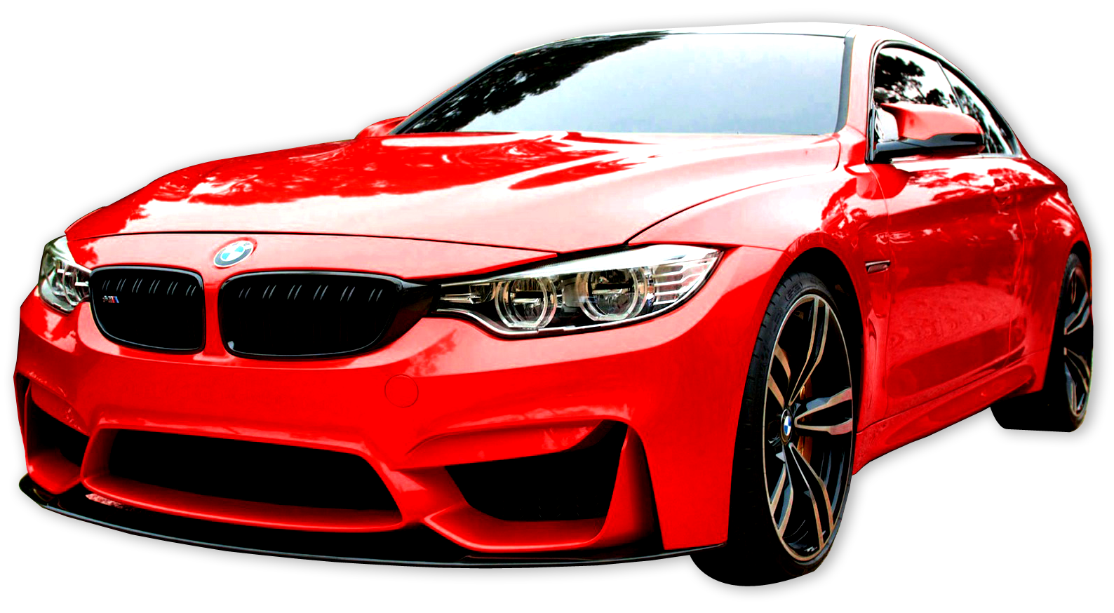 سيارة BMW حمراء أمام ورشة VAG Drive